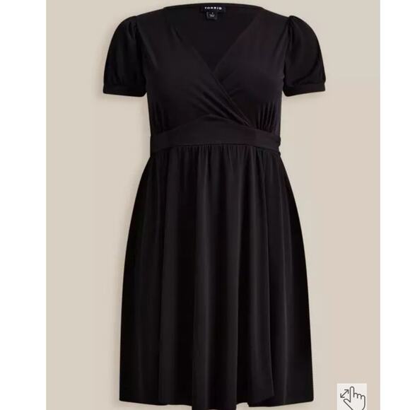 Torrid Black Surplice Neck Short Sleeve Swing Dress Size 3X - Picture 8 of 8